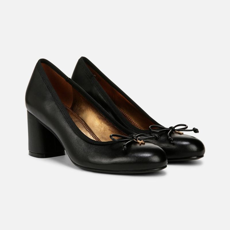 Naturalizer Women's Sienna Block Heel Pump - Black Leather