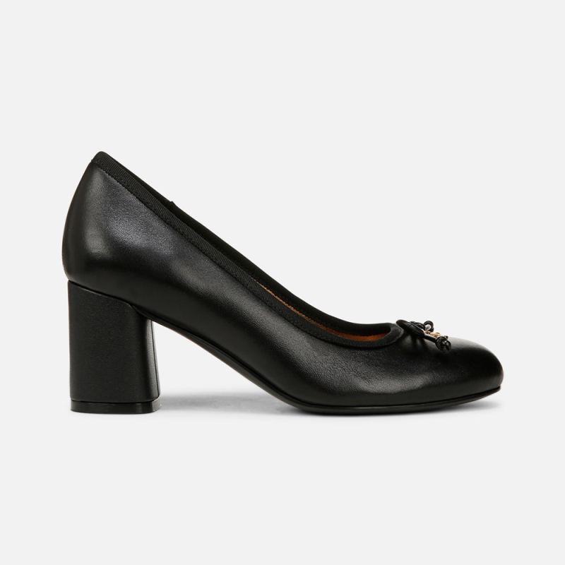 Naturalizer Women's Sienna Block Heel Pump - Black Leather