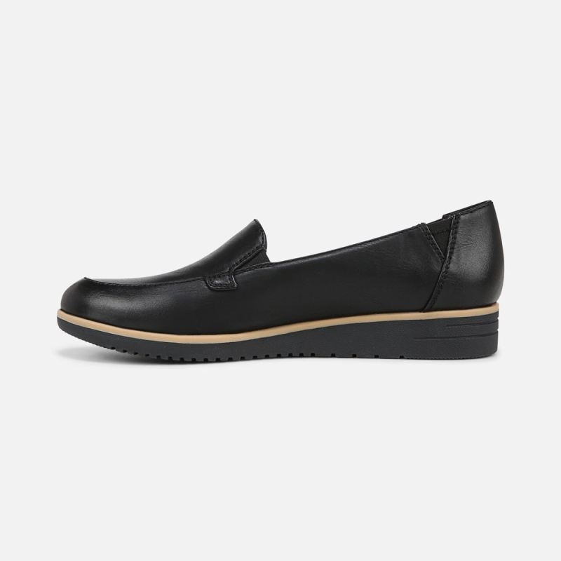 Naturalizer Women's SOUL Idea Moc Loafer - Black Faux Leather