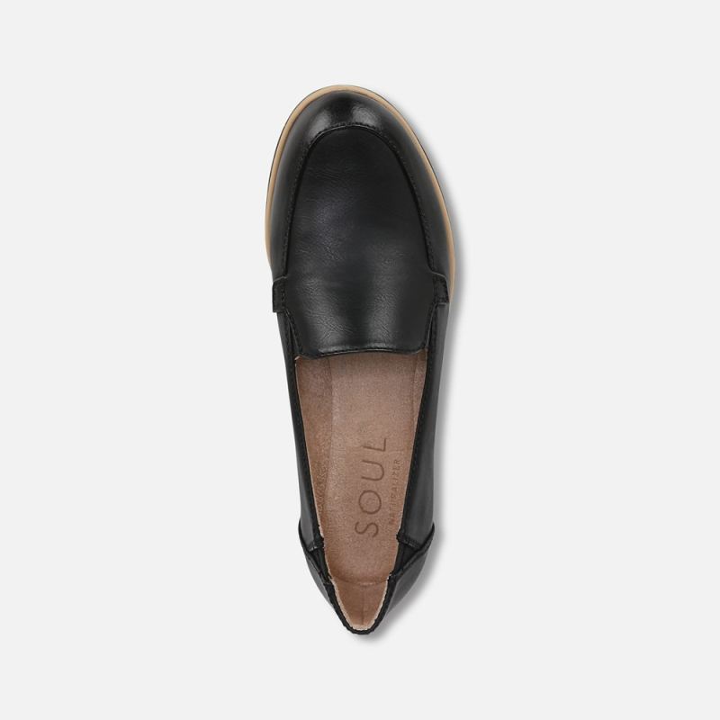 Naturalizer Women's SOUL Idea Moc Loafer - Black Faux Leather