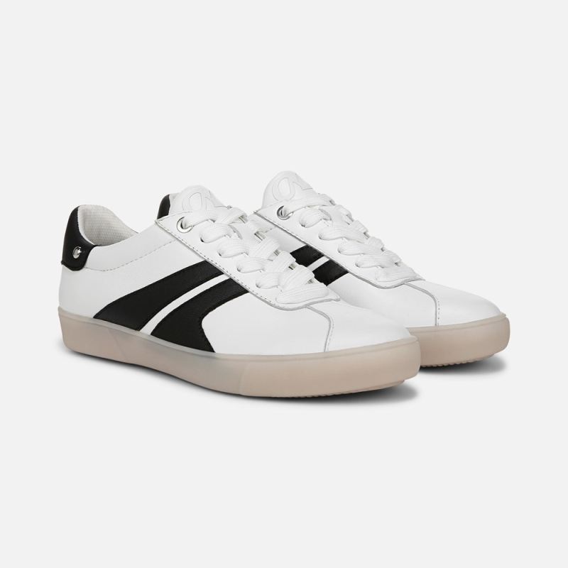 Naturalizer Women's Medina Lace Up Sneaker - White / Black Leather