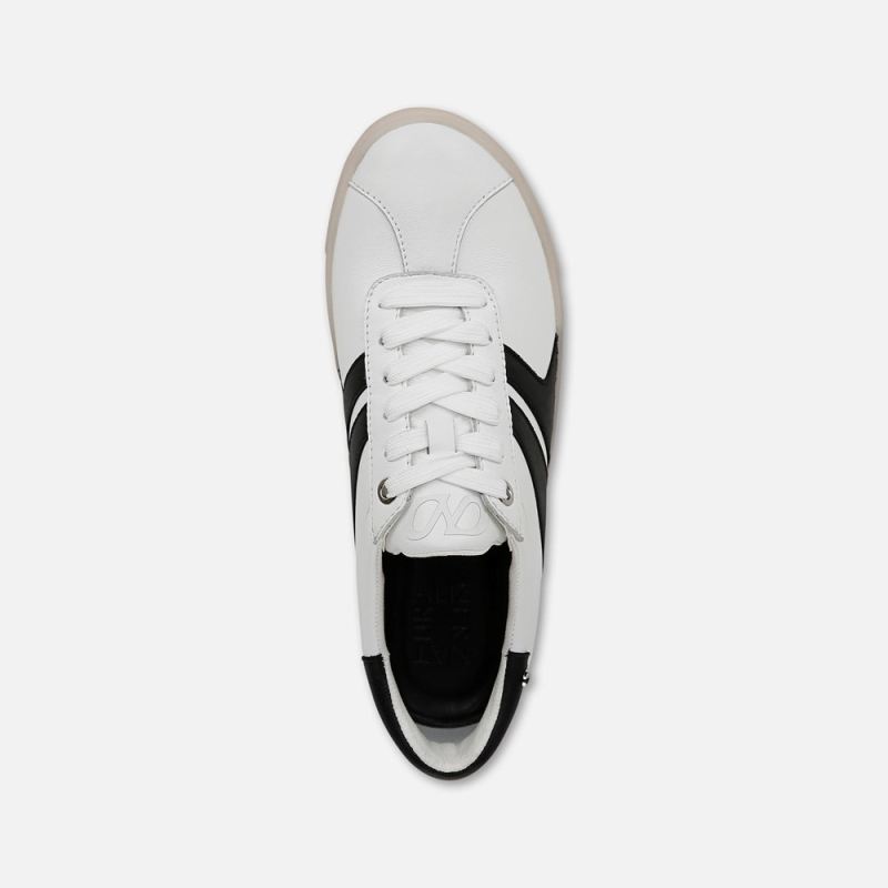 Naturalizer Women's Medina Lace Up Sneaker - White / Black Leather