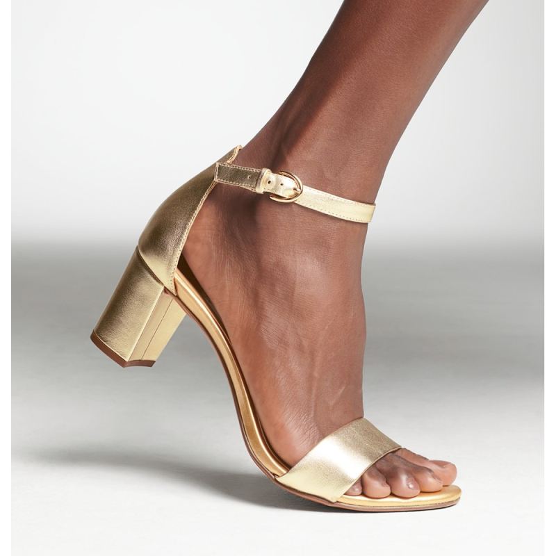 Naturalizer Women's Vera Dress Sandal - Dark Gold Leather