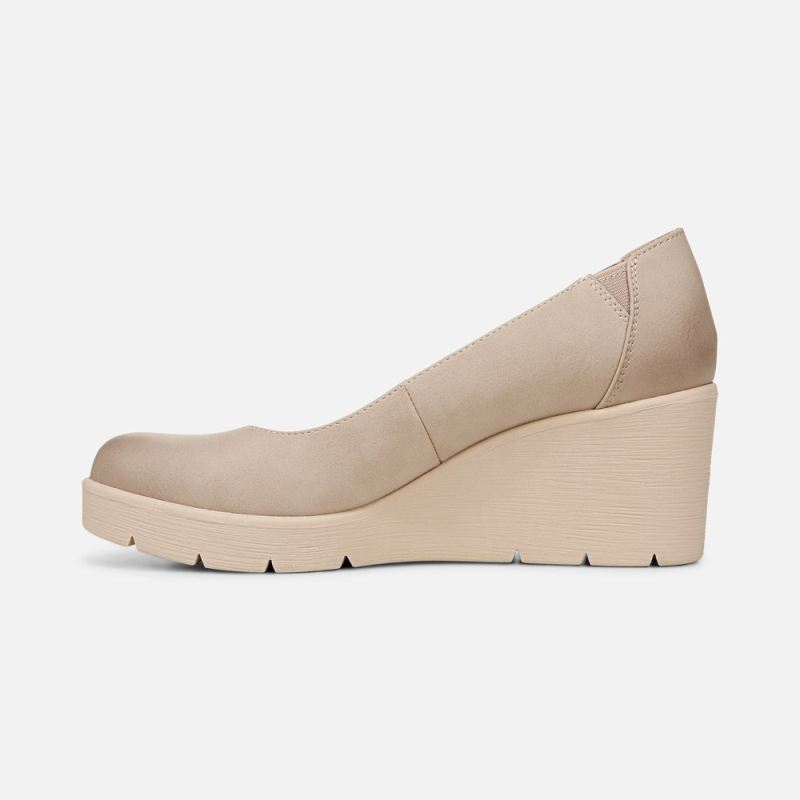 Naturalizer Women's SOUL About Time Wedge Pump - Warm Taupe Tan Faux Leather