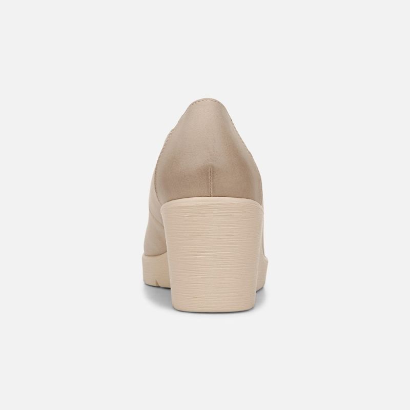 Naturalizer Women's SOUL About Time Wedge Pump - Warm Taupe Tan Faux Leather