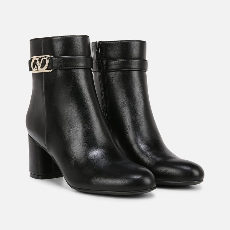 Naturalizer Women's Lottie Ankle Bootie - Black Faux Leather