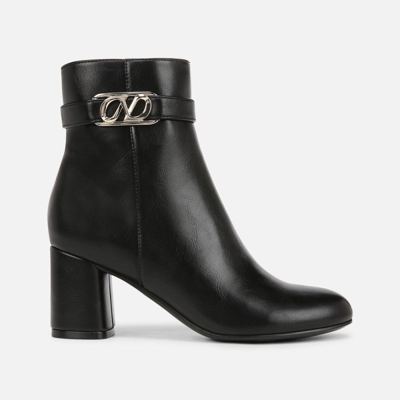 Naturalizer Women's Lottie Ankle Bootie - Black Faux Leather