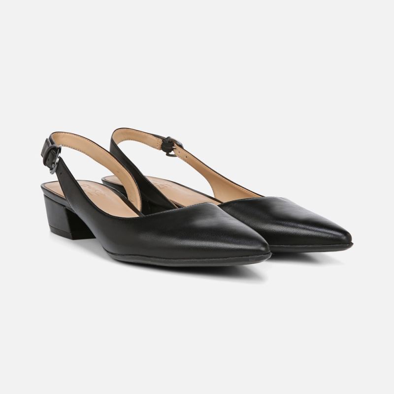 Naturalizer Women's Banks Pointed Toe Flat - Black Leather