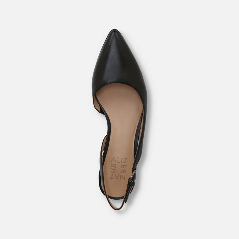 Naturalizer Women's Banks Pointed Toe Flat - Black Leather