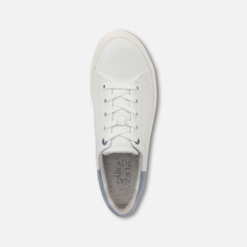 Naturalizer Women's Morrison 2.0 Lace Up Sneaker - White/Blue Leather