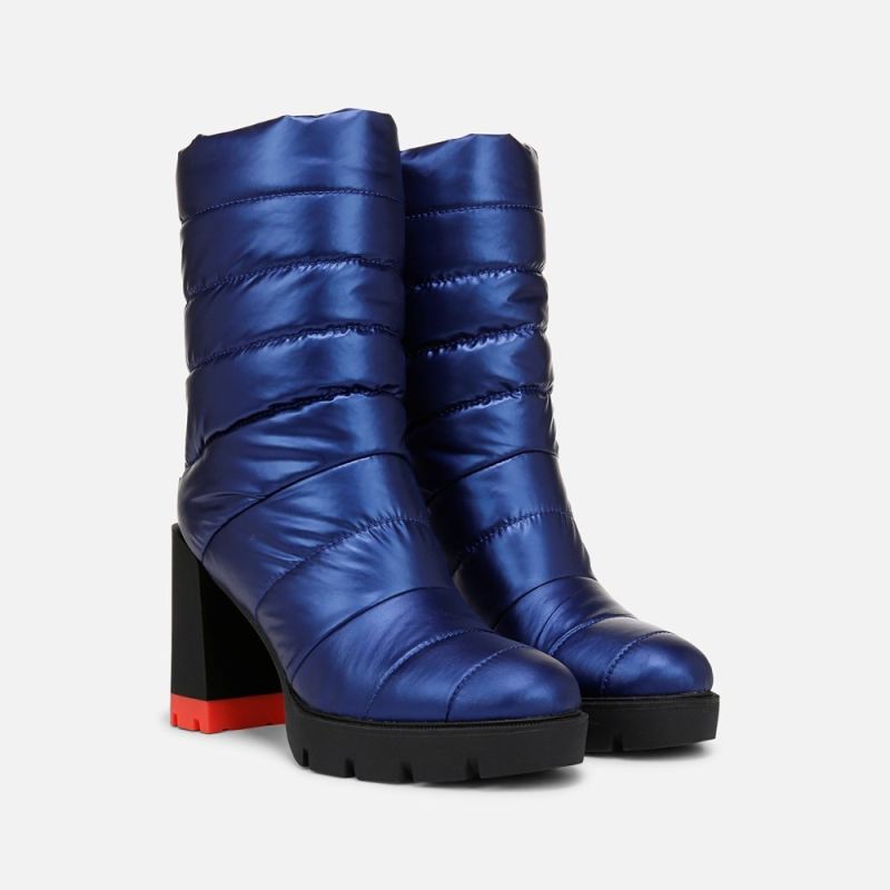 Naturalizer Women's Think Royln Crosswalk Water Repellent Bootie - Electric Blue High Shine Nylon