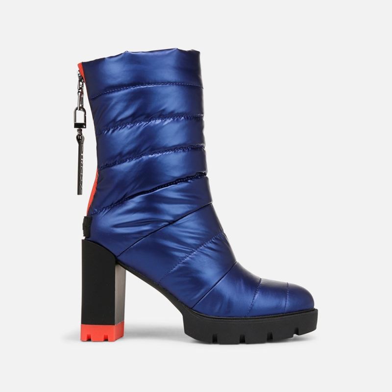 Naturalizer Women's Think Royln Crosswalk Water Repellent Bootie - Electric Blue High Shine Nylon