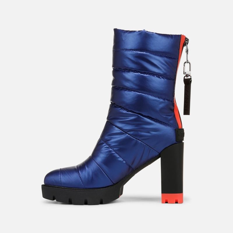 Naturalizer Women's Think Royln Crosswalk Water Repellent Bootie - Electric Blue High Shine Nylon