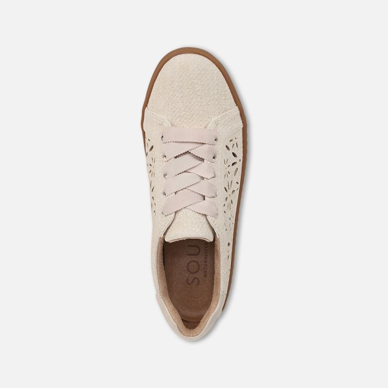 Naturalizer Women's SOUL Neela-Perf Sneaker - Light Sand Beige Fabric