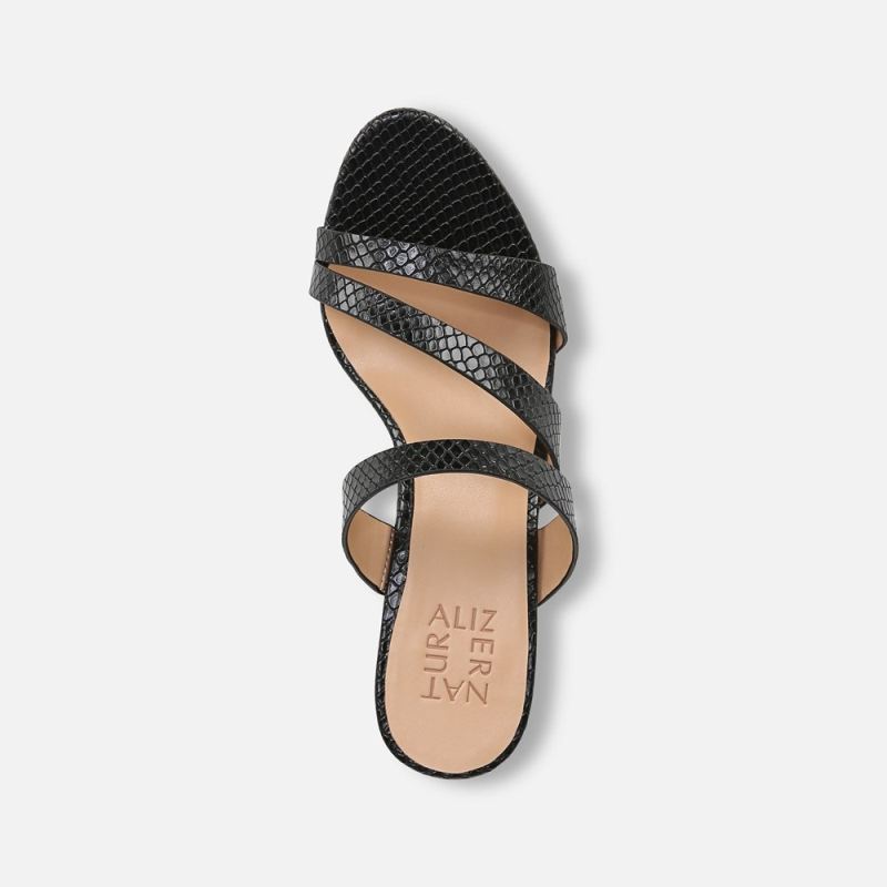 Naturalizer Women's Breona Dress Sandal - Black Faux Snake Leather
