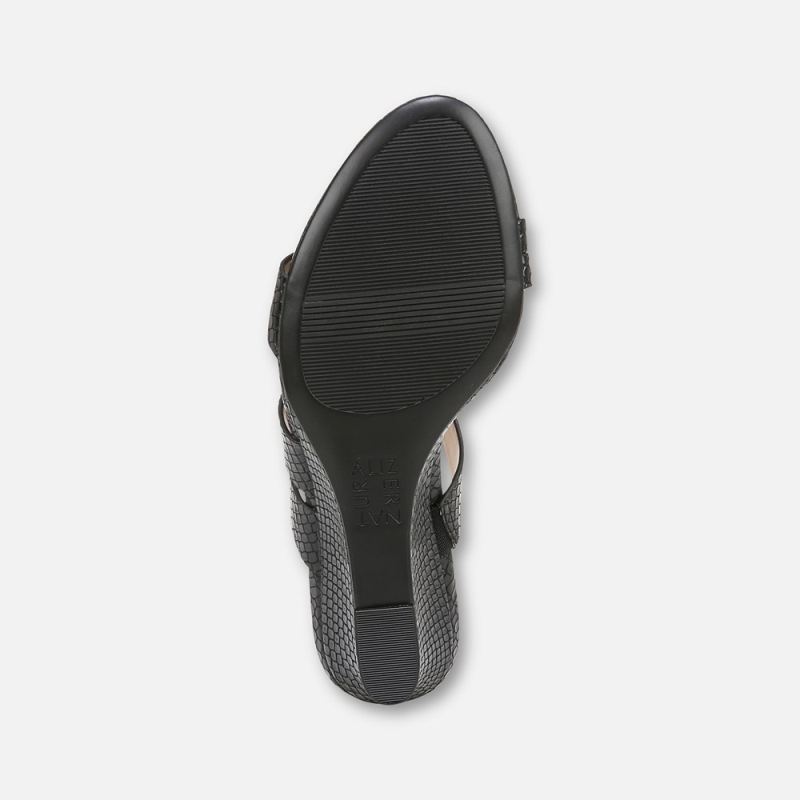 Naturalizer Women's Breona Dress Sandal - Black Faux Snake Leather