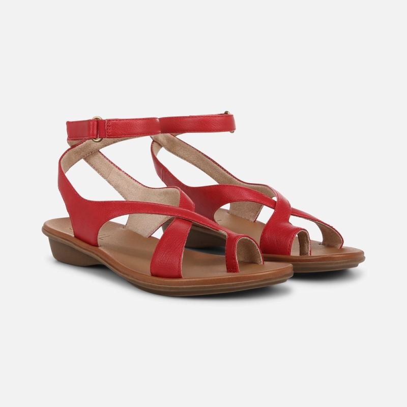 Naturalizer Women's Soul Sivan Strappy Sandal - Ruby Red Faux Leather