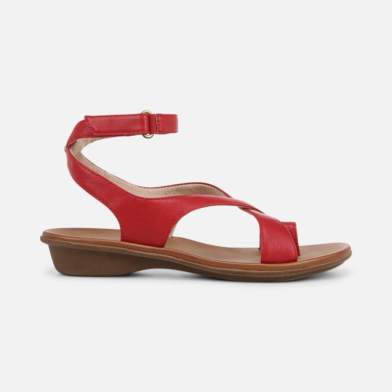 Naturalizer Women's Soul Sivan Strappy Sandal - Ruby Red Faux Leather