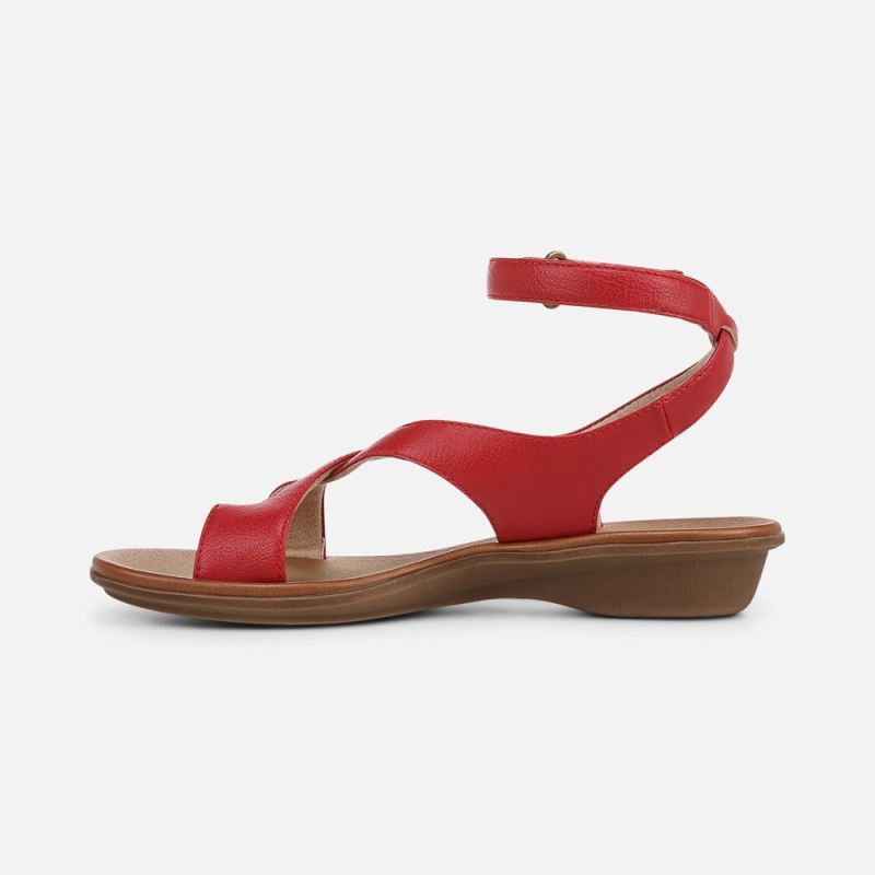 Naturalizer Women's Soul Sivan Strappy Sandal - Ruby Red Faux Leather