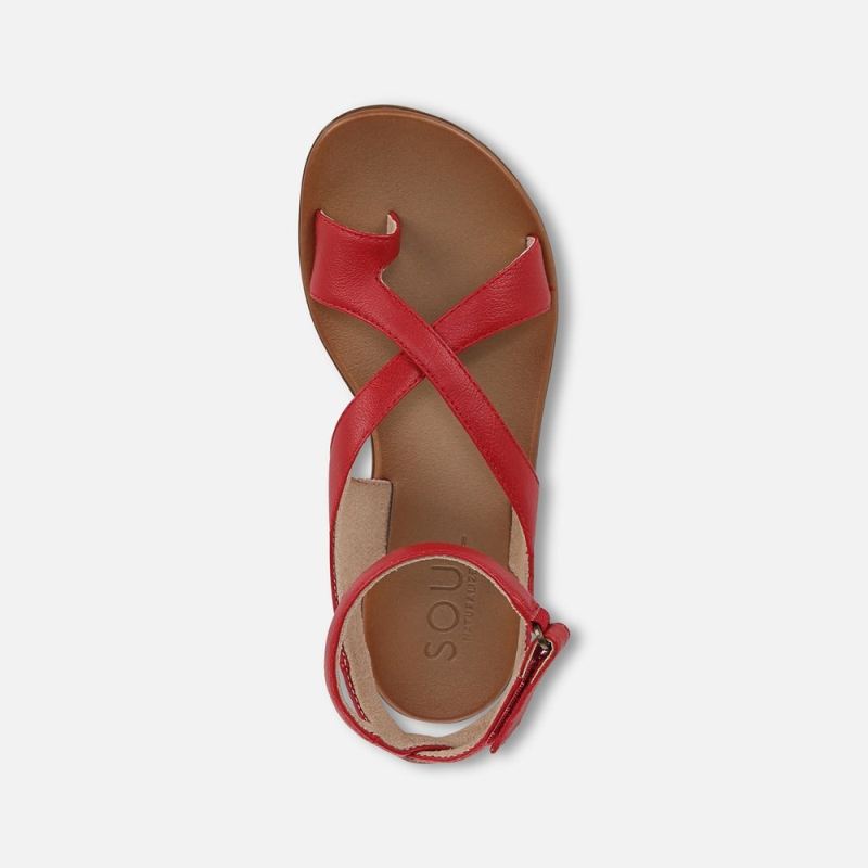 Naturalizer Women's Soul Sivan Strappy Sandal - Ruby Red Faux Leather