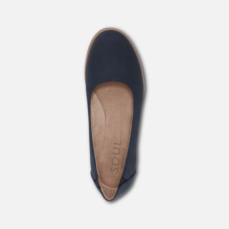Naturalizer Women's SOUL Idea Ballet Flat - Navy Synthetic