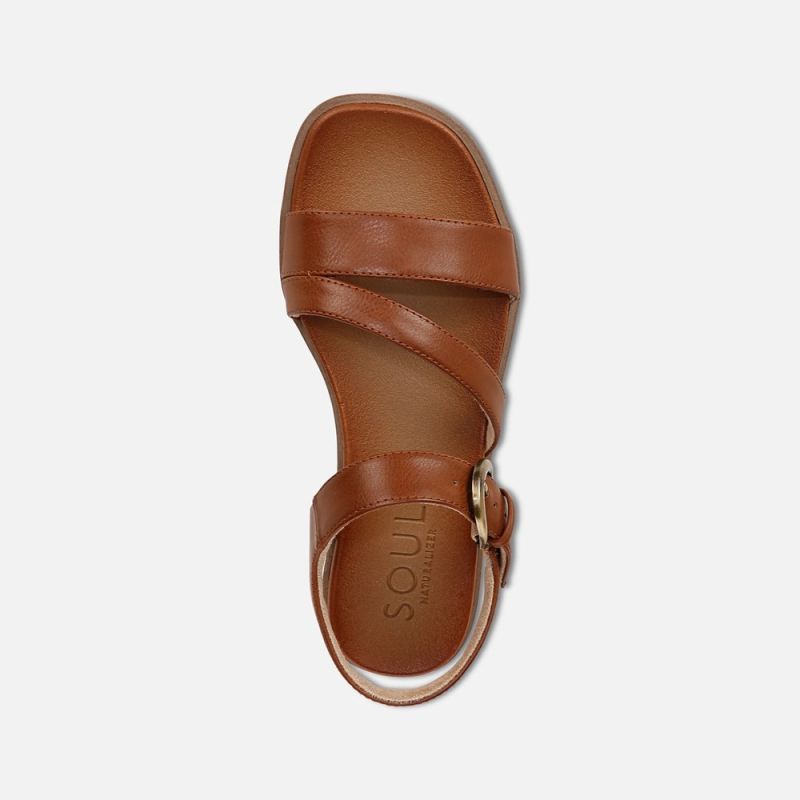 Naturalizer Women's SOUL Jayvee Sandal - Brown Faux Leather