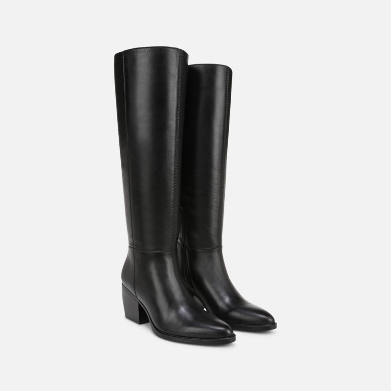 Naturalizer Women's Fae Wide Calf Knee High Boot - Black Leather