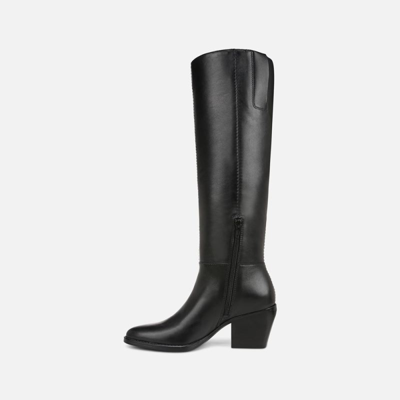 Naturalizer Women's Fae Wide Calf Knee High Boot - Black Leather