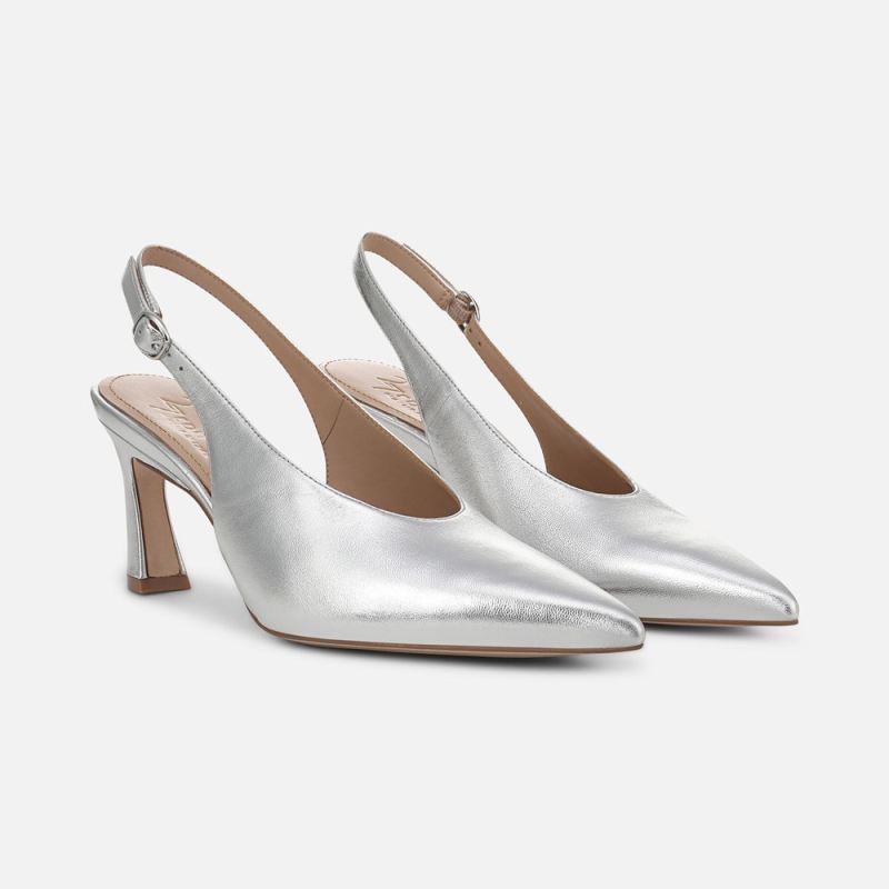 Naturalizer Women's 27 EDIT Elaine Slingback Dress Shoe - Silver Leather
