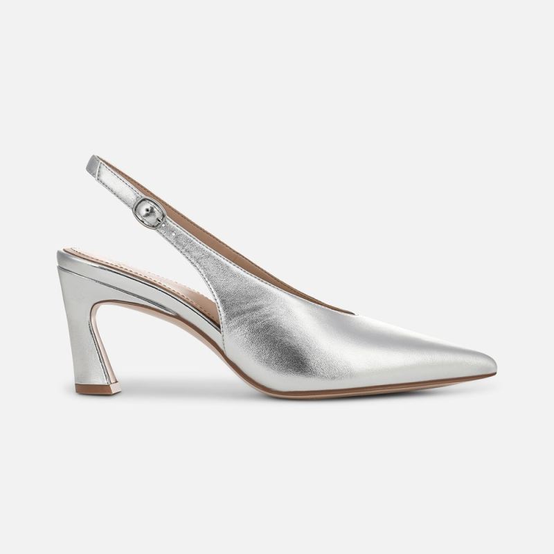 Naturalizer Women's 27 EDIT Elaine Slingback Dress Shoe - Silver Leather