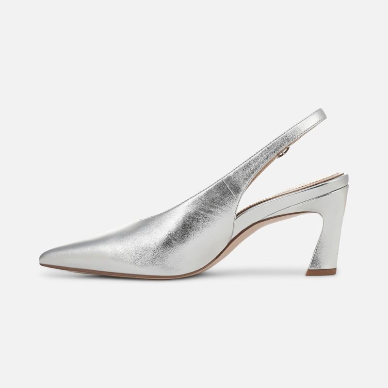 Naturalizer Women's 27 EDIT Elaine Slingback Dress Shoe - Silver Leather