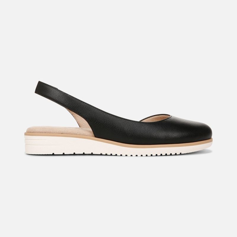Naturalizer Women's SOUL Idea d'Orsay Flat - Black Faux Leather
