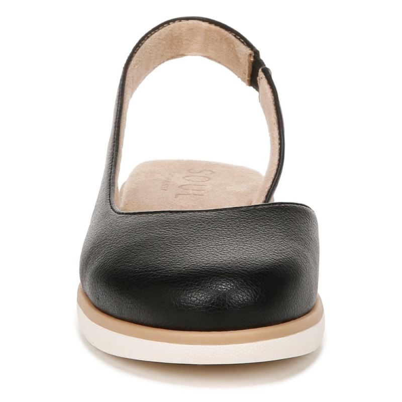 Naturalizer Women's SOUL Idea d'Orsay Flat - Black Faux Leather
