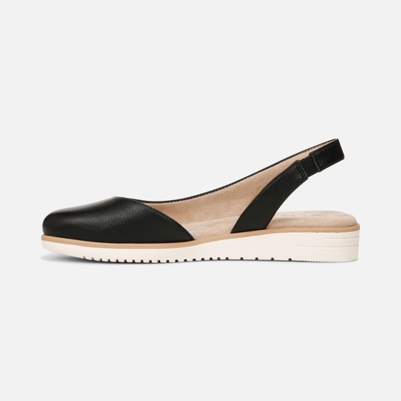 Naturalizer Women's SOUL Idea d'Orsay Flat - Black Faux Leather