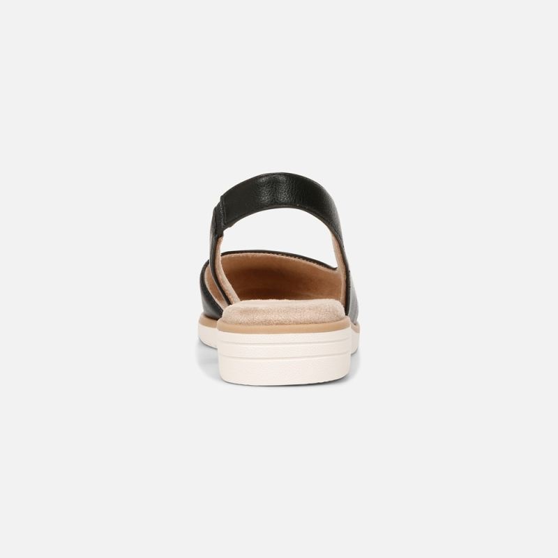 Naturalizer Women's SOUL Idea d'Orsay Flat - Black Faux Leather