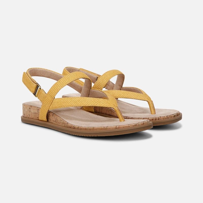 Naturalizer Women's SOUL Carolyn Sandal - Yellow Faux Leather