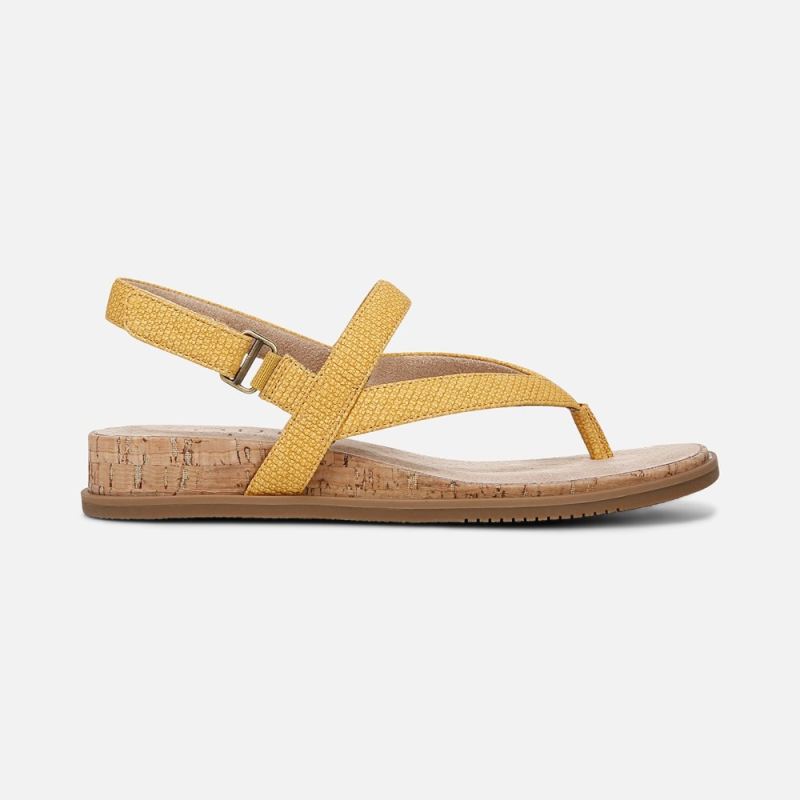 Naturalizer Women's SOUL Carolyn Sandal - Yellow Faux Leather