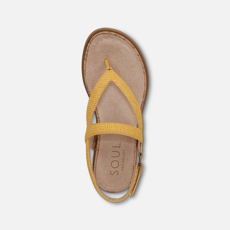 Naturalizer Women's SOUL Carolyn Sandal - Yellow Faux Leather