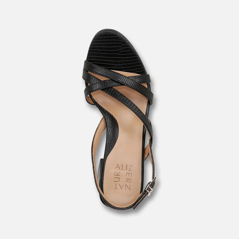Naturalizer Women's Demi Block Heel Dress Sandal - Black Faux Leather
