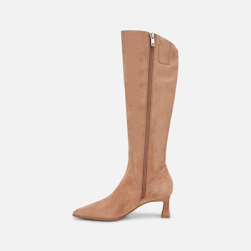 Naturalizer Women's Deesha Wide Calf Knee High Boot - Cafe Brown Suede