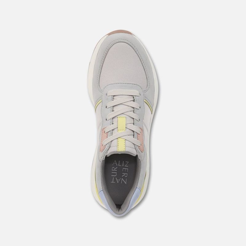 Naturalizer Women's Blossom Lace-up Sneaker - Digital Mist Grey Leather \u0026 Fabric
