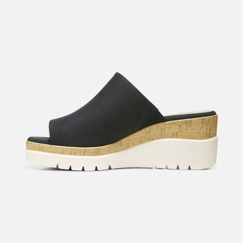 Naturalizer Women's Soul Goodtimes Mule Wedge Sandal - Black Manmade
