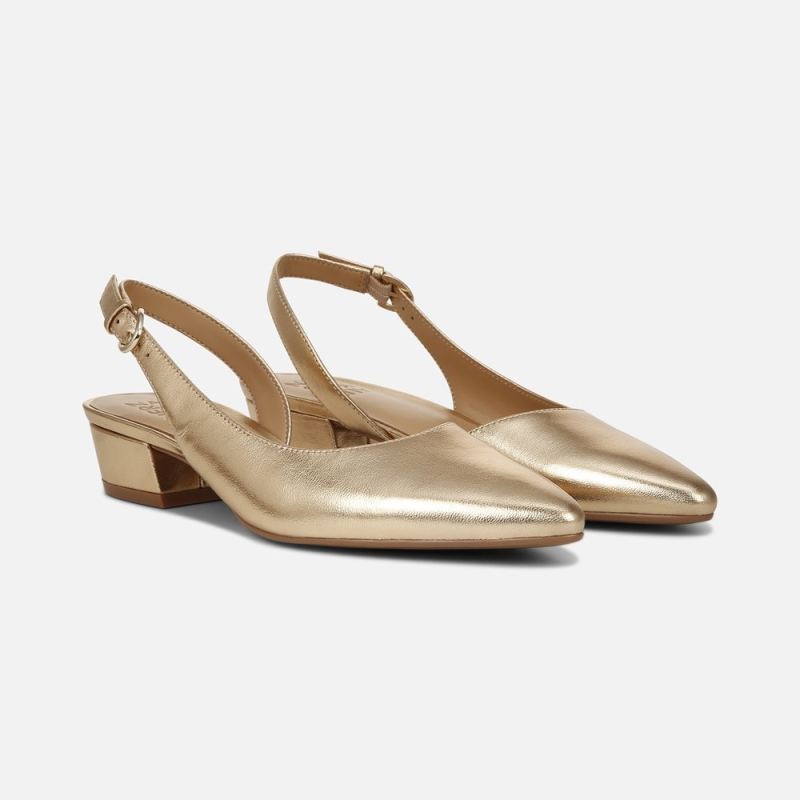Naturalizer Women's Banks Pointed Toe Flat - Dark Gold Leather