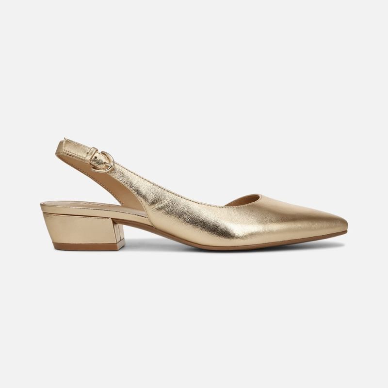 Naturalizer Women's Banks Pointed Toe Flat - Dark Gold Leather