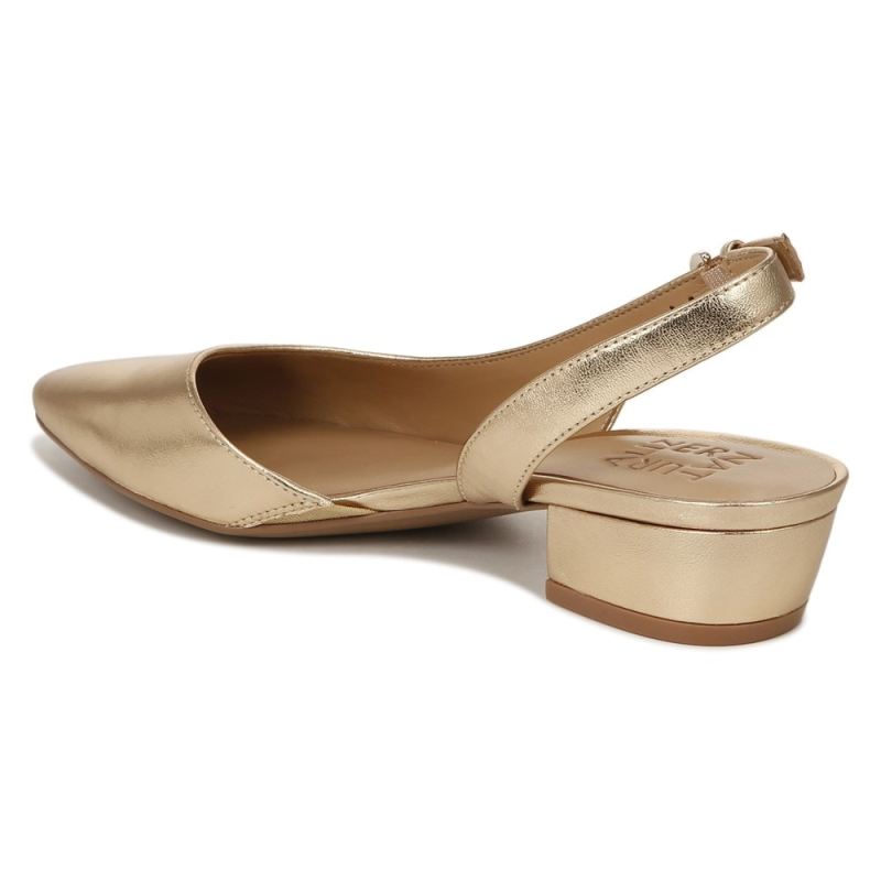 Naturalizer Women's Banks Pointed Toe Flat - Dark Gold Leather