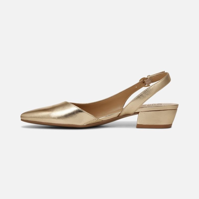 Naturalizer Women's Banks Pointed Toe Flat - Dark Gold Leather