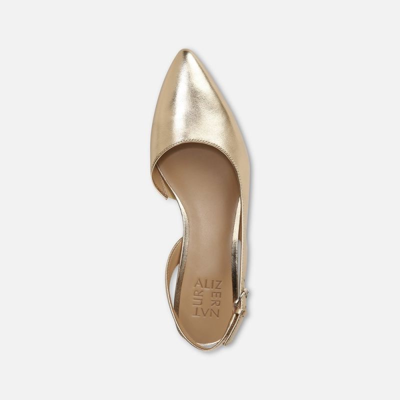 Naturalizer Women's Banks Pointed Toe Flat - Dark Gold Leather