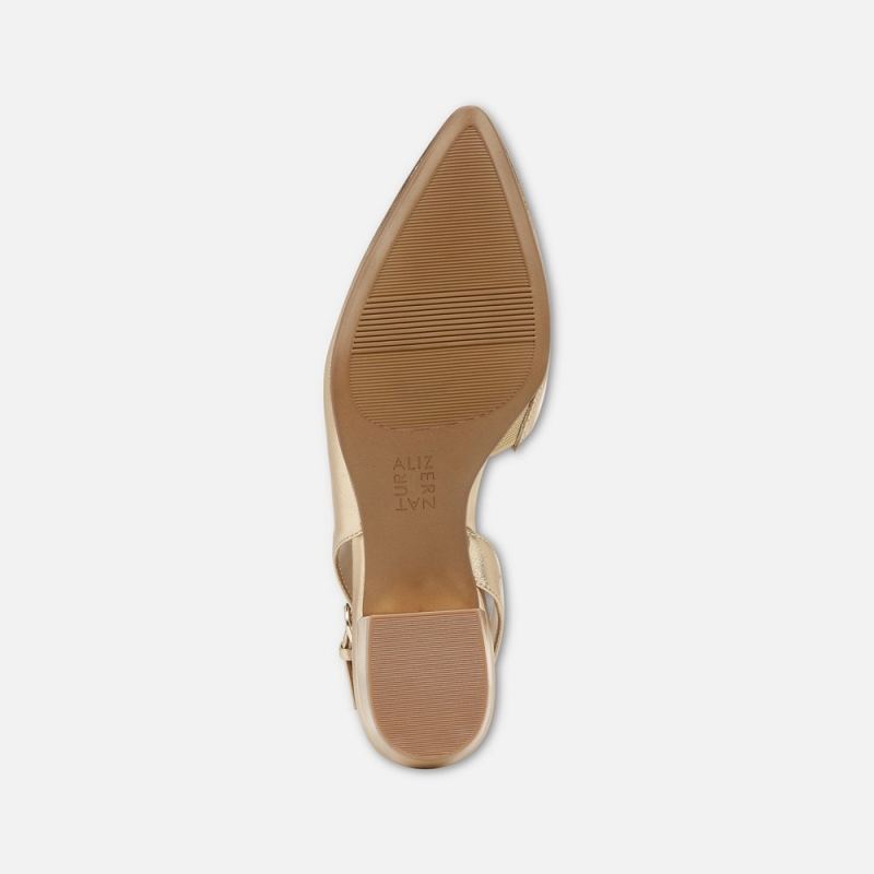 Naturalizer Women's Banks Pointed Toe Flat - Dark Gold Leather