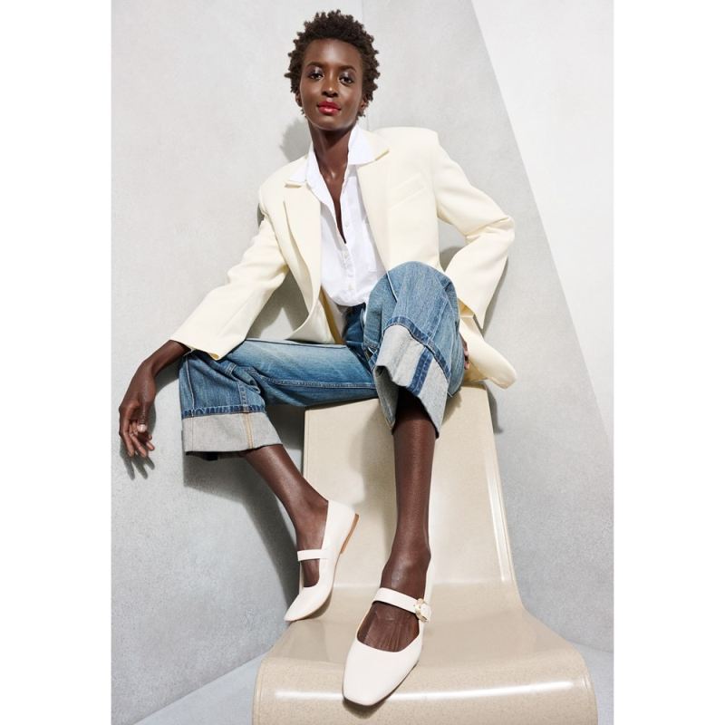 Naturalizer Women's 27 EDIT Carter Mary Jane - Warm White Leather