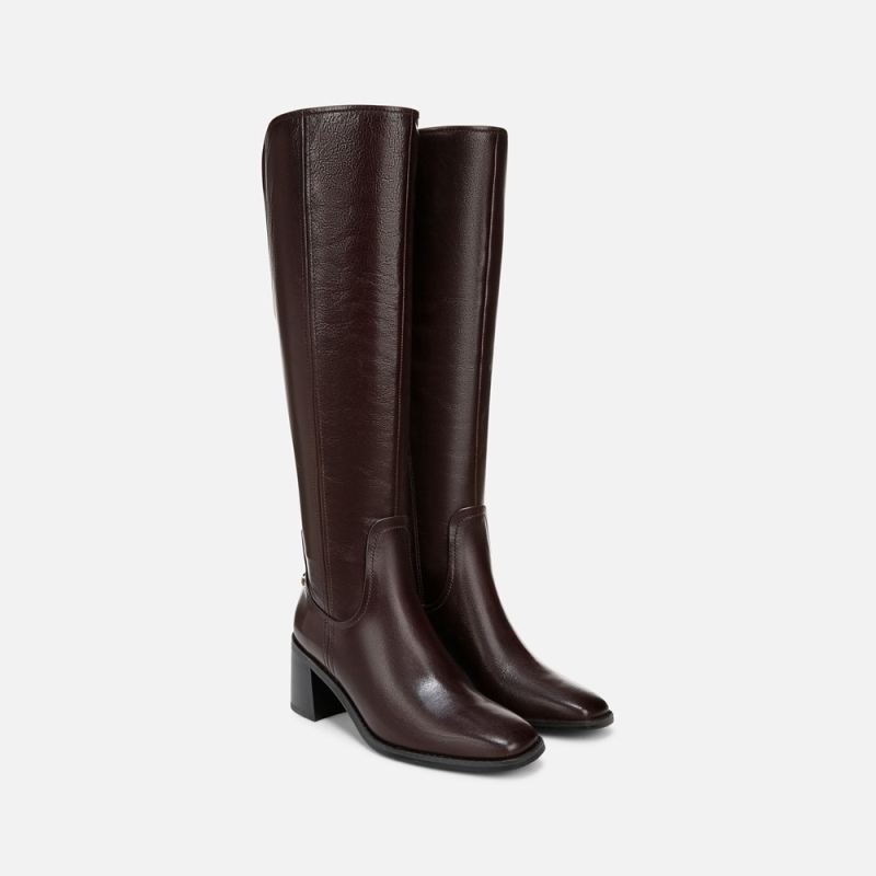 Naturalizer Women's 27 EDIT Edda Wide Calf Knee High Boot - Dark Brown Leather